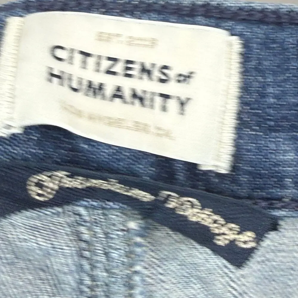 Citizens of Humanity Jolene Jeans Women 27 Blue Denim Button Fly Ankle Straight‎